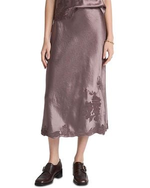 Vince Embroidered Slip Skirt - Brown