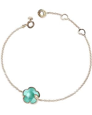 Pasquale Bruni 18K Petit Joli Lunar Garden Gem & Diamond Flower Chain Bracelet - Metallic