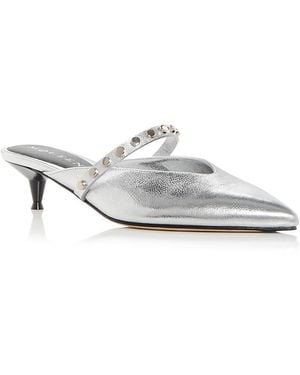 McQueen Embellished Mules - White