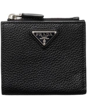 Prada Small Leather Wallet - Black