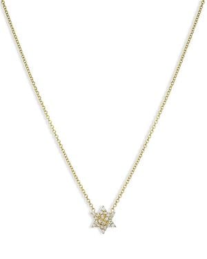 Zoe Lev 14K Diamond Star Of David Pendant Necklace, 16-18 - Metallic