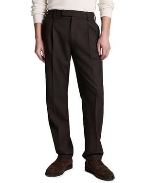Vince Refined Twill Straight Fit Pleat Pants - Black