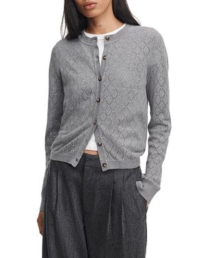 Rag & Bone Archie Cotton Cashmere Jewel Cardigan - Gray