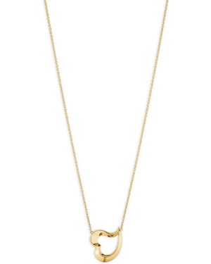 Georg Jensen 18K Hearts Horizontal Open Heart Pendant Necklace, 17.72 - Metallic