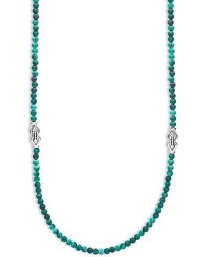 Lagos Sterling Signature Caviar Malachite Station Necklace, 34 - Blue