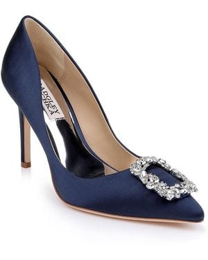 Badgley Mischka Cher Crystal Buckle Pumps - Blue