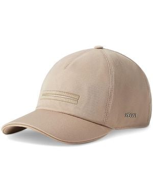 ZEGNA Fw26 Drop 1 Microfiber Motorin Baseball Cap - Natural