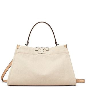 Tory Burch Eleanor Large Canvas Satchel - Natural