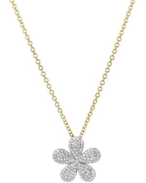 Phillips House 14K Diamond Forget Me Not Large Pave Necklace, 16-18 - Metallic