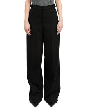 Derek Lam Cyndi Twill Pleated Wide Leg Pants - Black