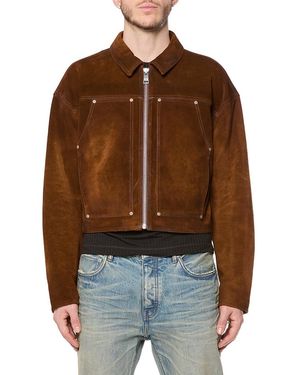 Purple Brand Suede Carpenter Jacket - Brown