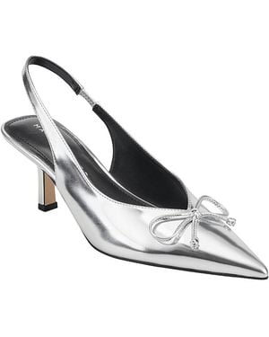 Marc Fisher Gretel Leather Slingback Court Shoes - White