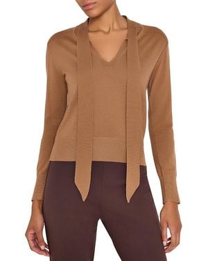 Kobi Halperin Felicity Tie Neck Merino Wool Sweater - Red