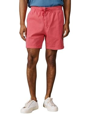 aubi Allanby Cotton Drawstring Rugby Short - Red