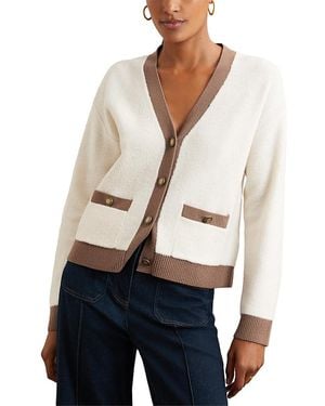 Reiss Olli Color Block Cardigan - White