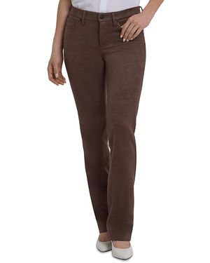 NYDJ Marilyn High Rise Straight Jeans - Brown