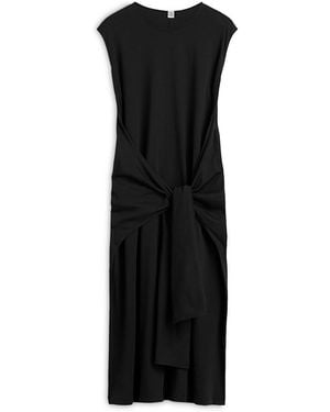 TOTEME Tie Waist Jersey Dress - Black