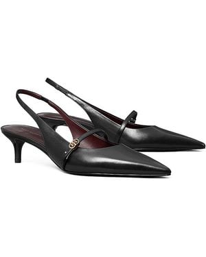 Tory Burch Slingback Shoes With Buckle - Black