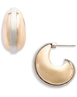 Aqua Open Hoop Earrings - White