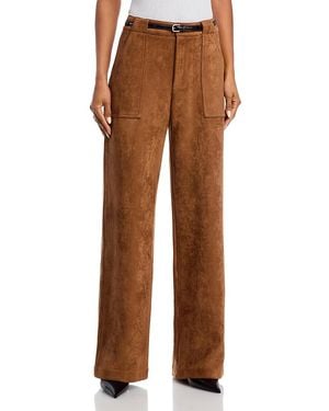 Aqua Faux Suede Pants - Brown