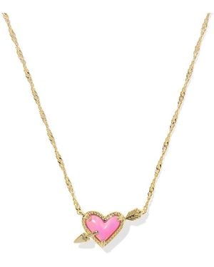 Kendra Scott Ari Heart Arrow Pendant Necklace, 19 - Pink