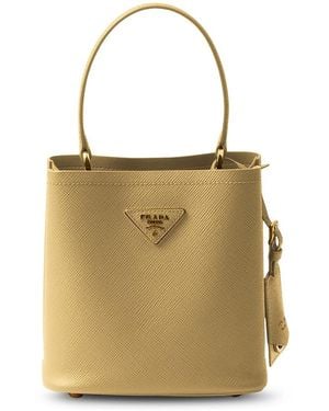 Prada Panier Mini Saffiano Leather Bag - Natural