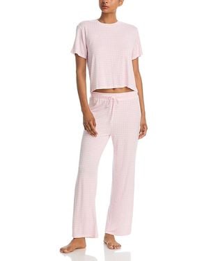 Aqua Great Escape T-Shirt & Pants Pajama Set - Pink