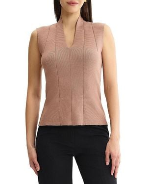 Misook V-Neck Princess Seam Tank - Black