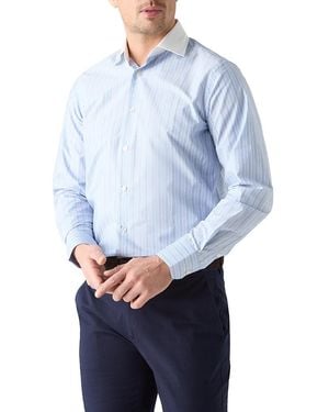 Robert Talbott Reynolds Multi Stripe Light Weight Poplin Shirt - Blue