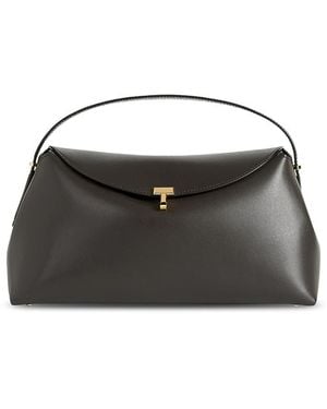 TOTEME T-Lock Leather Top Handle Bag - Black