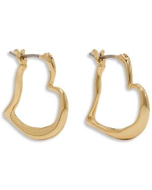 Kate Spade Amour Heart Huggie Hoop Earrings - Metallic
