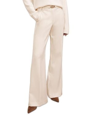 Reiss Petite Leona Flare Leg Pants - Natural