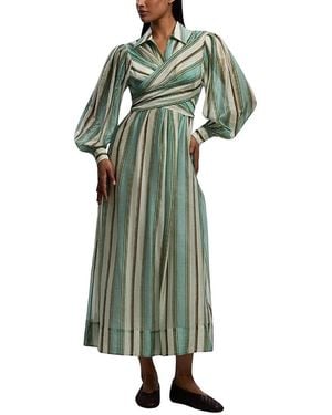 Karen Millen Organdie Wrap Shirt Dress - Green