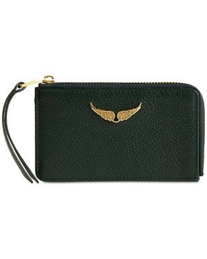Zadig & Voltaire Zv Grained Leather Card Case - Green