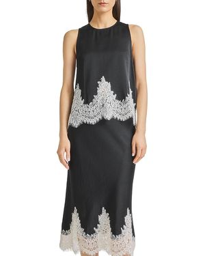 Saint Art Bellamy Sleeveless Lace Trim Top - Black