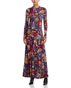 FARM Rio Artsy Surreal Land Maxi Dress - Red