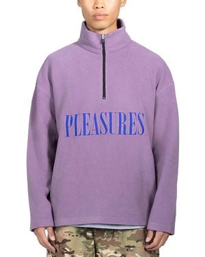 Pleasures Onyx Half Zipper Polar Fleece Sweater - Purple