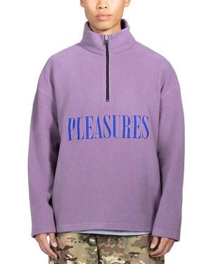 Pleasures Onyx Half Zipper Polar Fleece Sweater - Purple