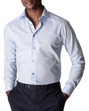 Eton Contemporary Fit Textured Solid Shirt - Blue