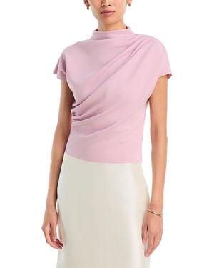 Line & Dot Lennon Mock Neck Drape Top - Pink