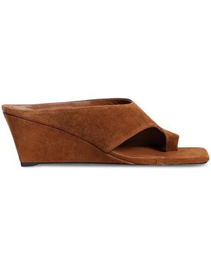 Sandro Leia Suede Wedge Sandals - Brown