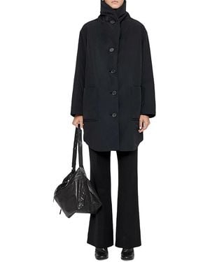 AllSaints Darcie Button Front Puffer Coat - Black
