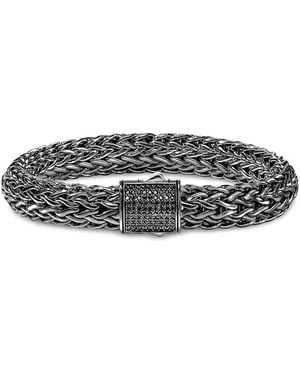 John Hardy Icon Sapphire Pave Clasp Woven Link Bracelet, 10.5Mm - Black