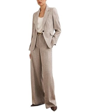 Reiss Isla Wide Leg Pants - Natural
