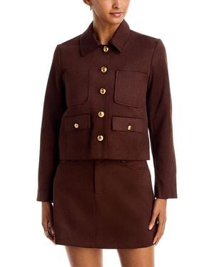 Aqua Faux Suede Collared Jacket