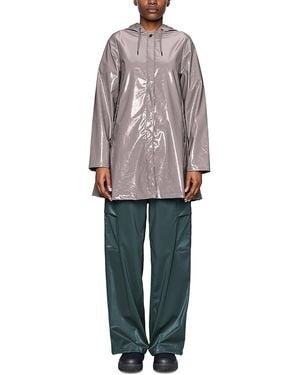 Rains Hooded A-Line Rain Jacket - Gray