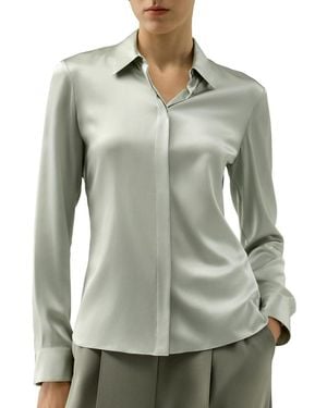 LILYSILK Elegant Silk Slim Fit Shirt - Gray