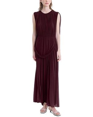 FFORME Kahlo Asymmetric Draped Loop Jersey Dress - Purple