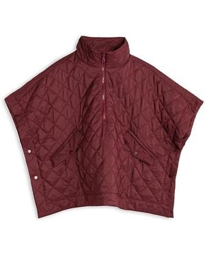 Echo Quilted Poncho - Red