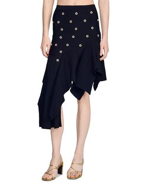Sandro Studded Knit Skirt - Blue